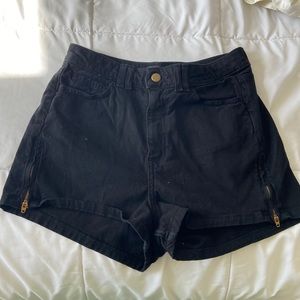 American Apparel high waist denim shorts size 26/27 black